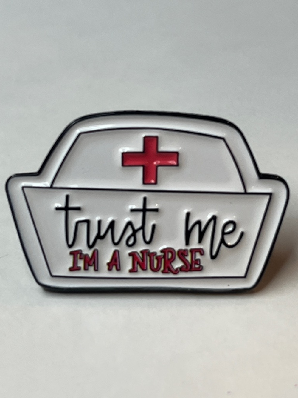 Trust Me I'm a Nurse White & Red Enamel Brooch - Picture 7 of 8